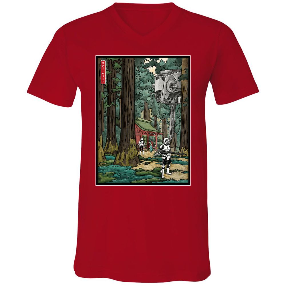 Unisex V-Neck T-Shirt - MZQF5PT5 - Red - 3
