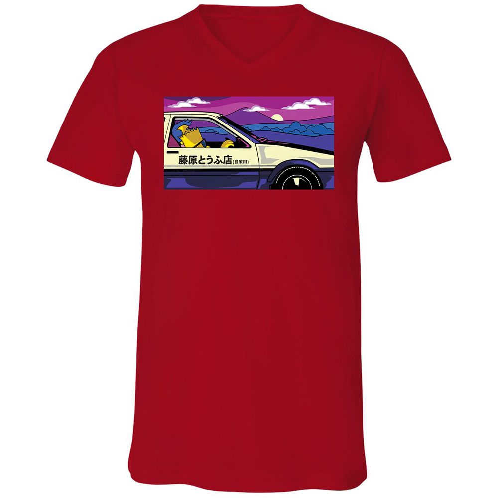 Unisex V-Neck T-Shirt - RKTEVZNB - Red - 3