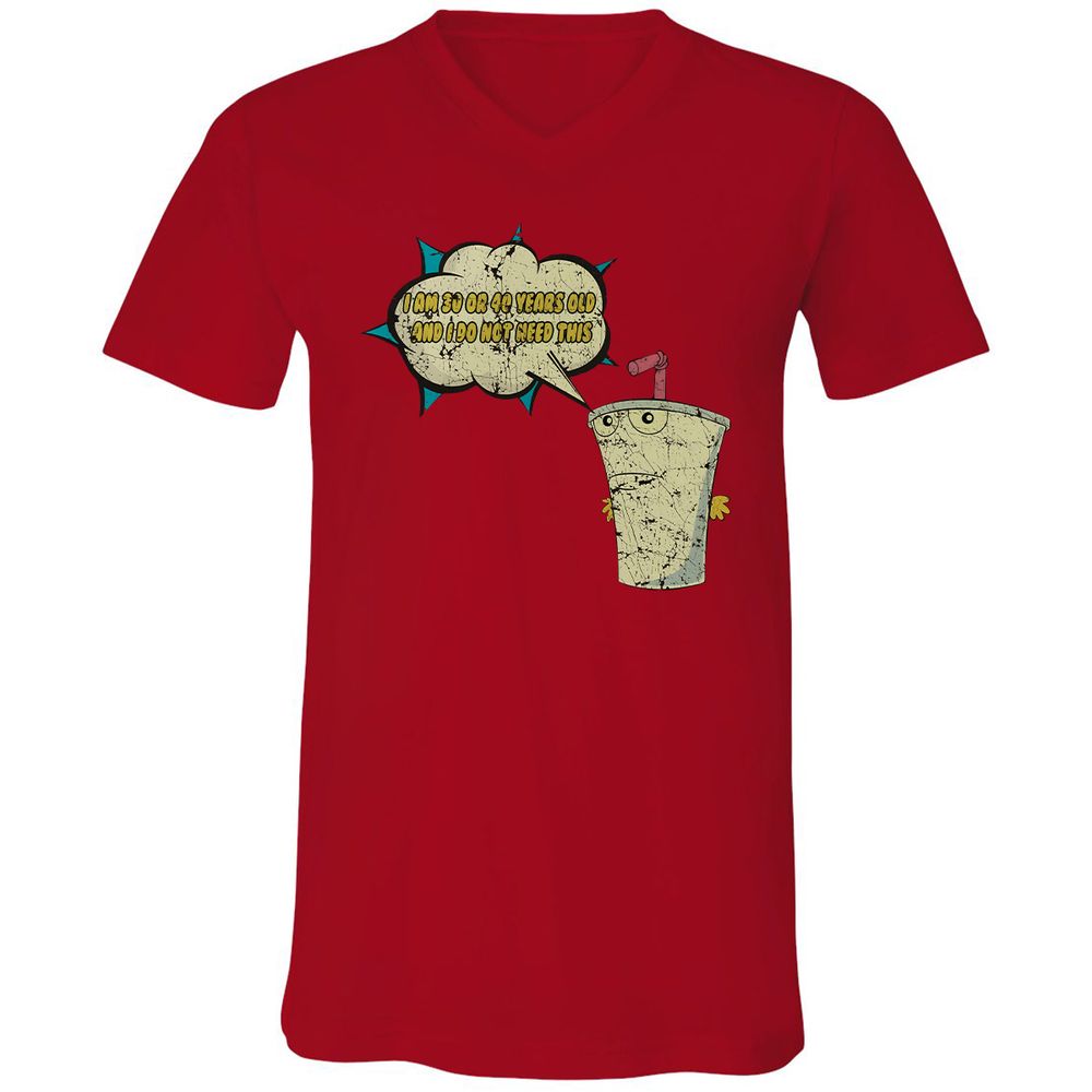 Unisex V-Neck T-Shirt - 669GP9DU - Red - 3
