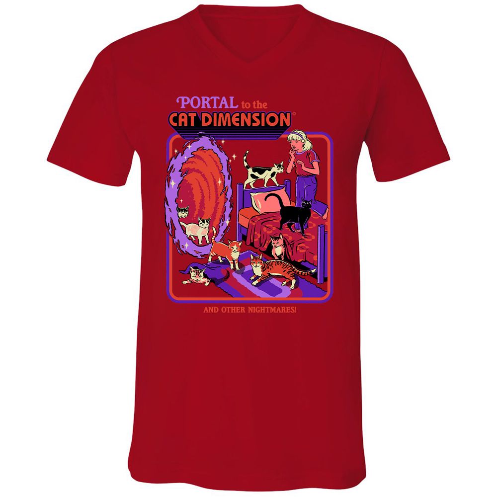 Unisex V-Neck T-Shirt - PDA35C6Y - Red - 3