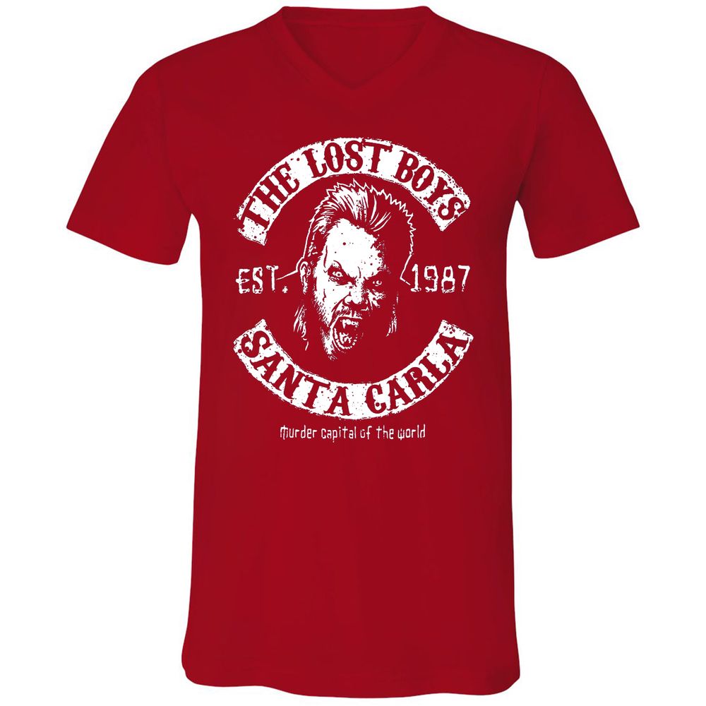 Unisex V-Neck T-Shirt - 3KN1HQJB - Red - 3