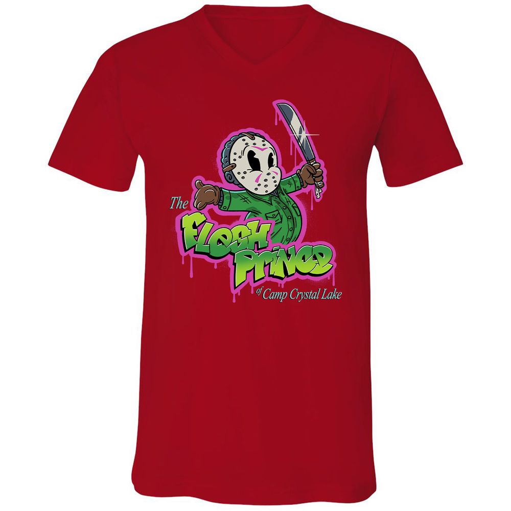 Unisex V-Neck T-Shirt - WJ7AT1HD - Red - 3