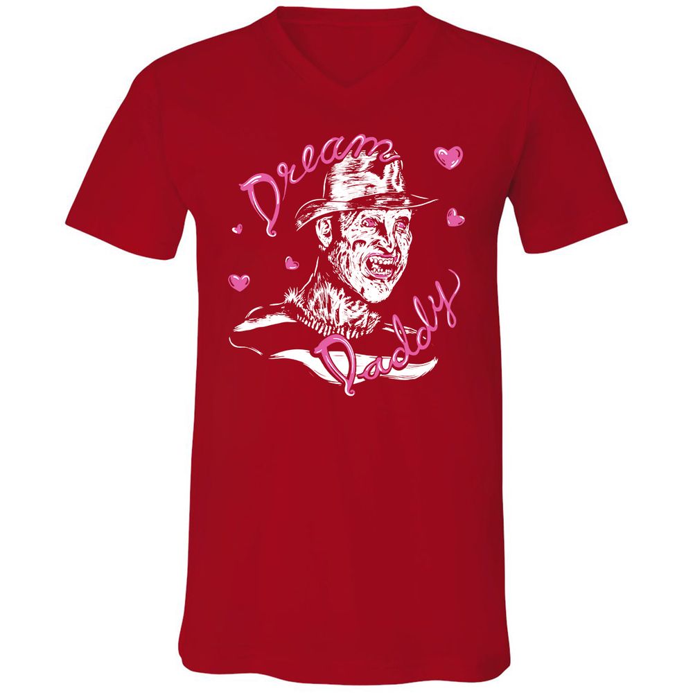 Unisex V-Neck T-Shirt - Z3T8UP42 - Red - 3