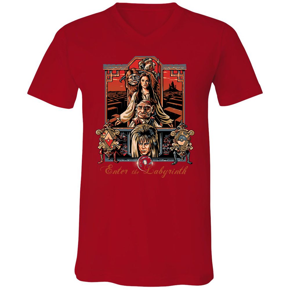 Unisex V-Neck T-Shirt - NWZ79R81 - Red - 3