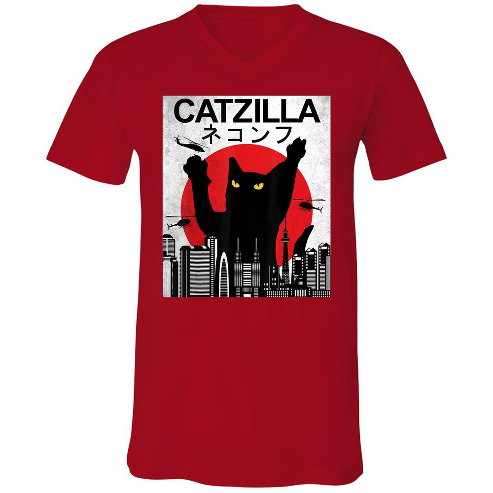 Unisex V-Neck T-Shirt - 2BFVWVVV - Red - 3