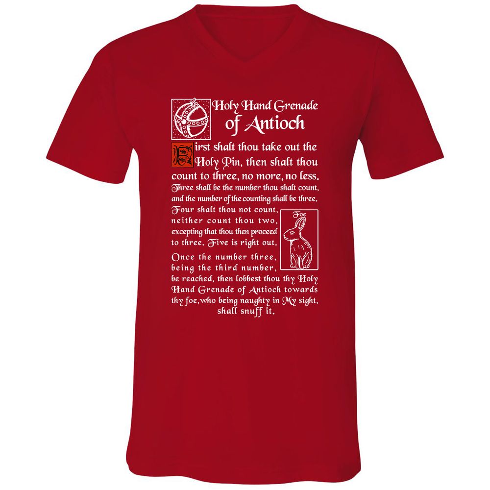 Unisex V-Neck T-Shirt - 4DWX49NV - Red - 3