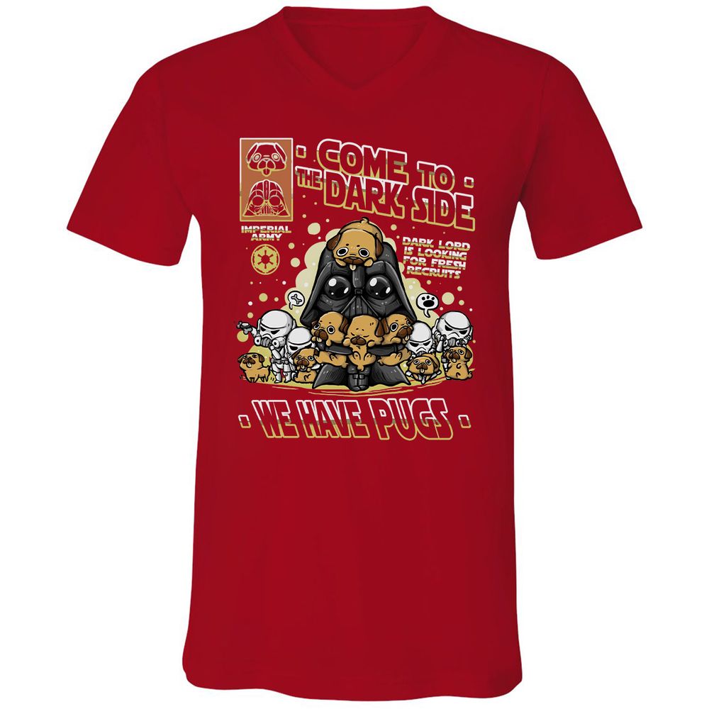 Unisex V-Neck T-Shirt - XNF62L6E - Red - 3