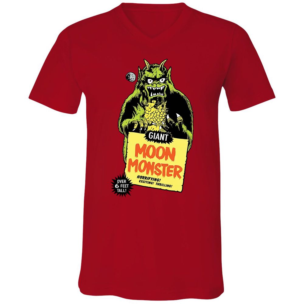 Unisex V-Neck T-Shirt - QU549D3W - Red - 3