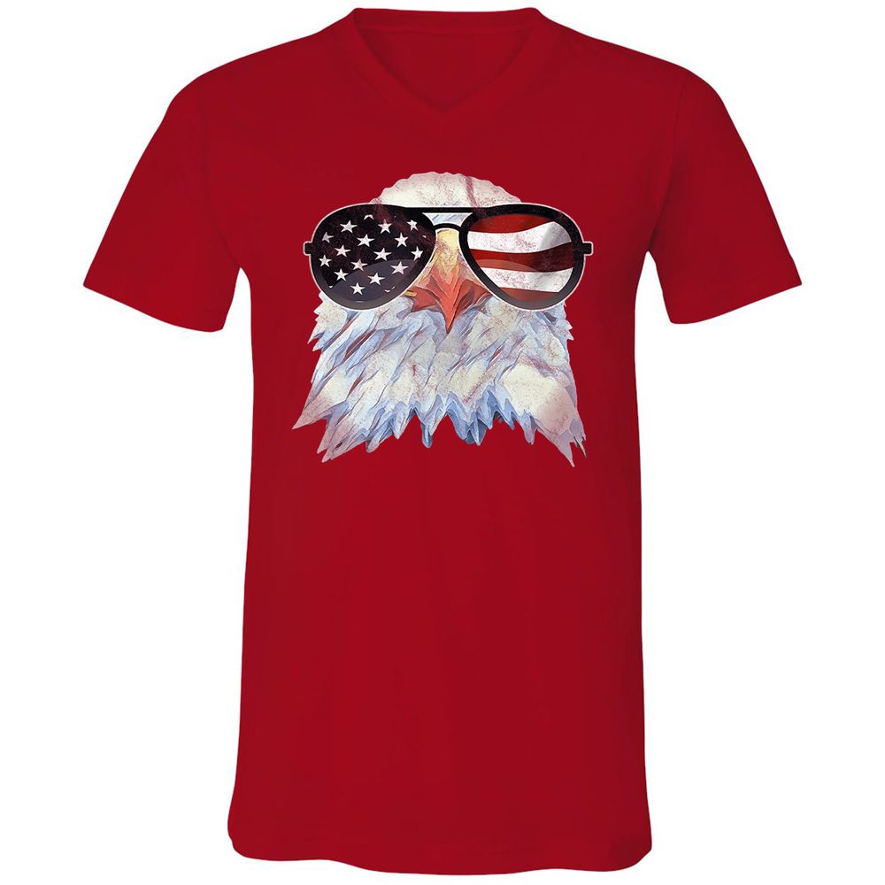 Unisex V-Neck T-Shirt - 2RLNRDUQ - Red - 3
