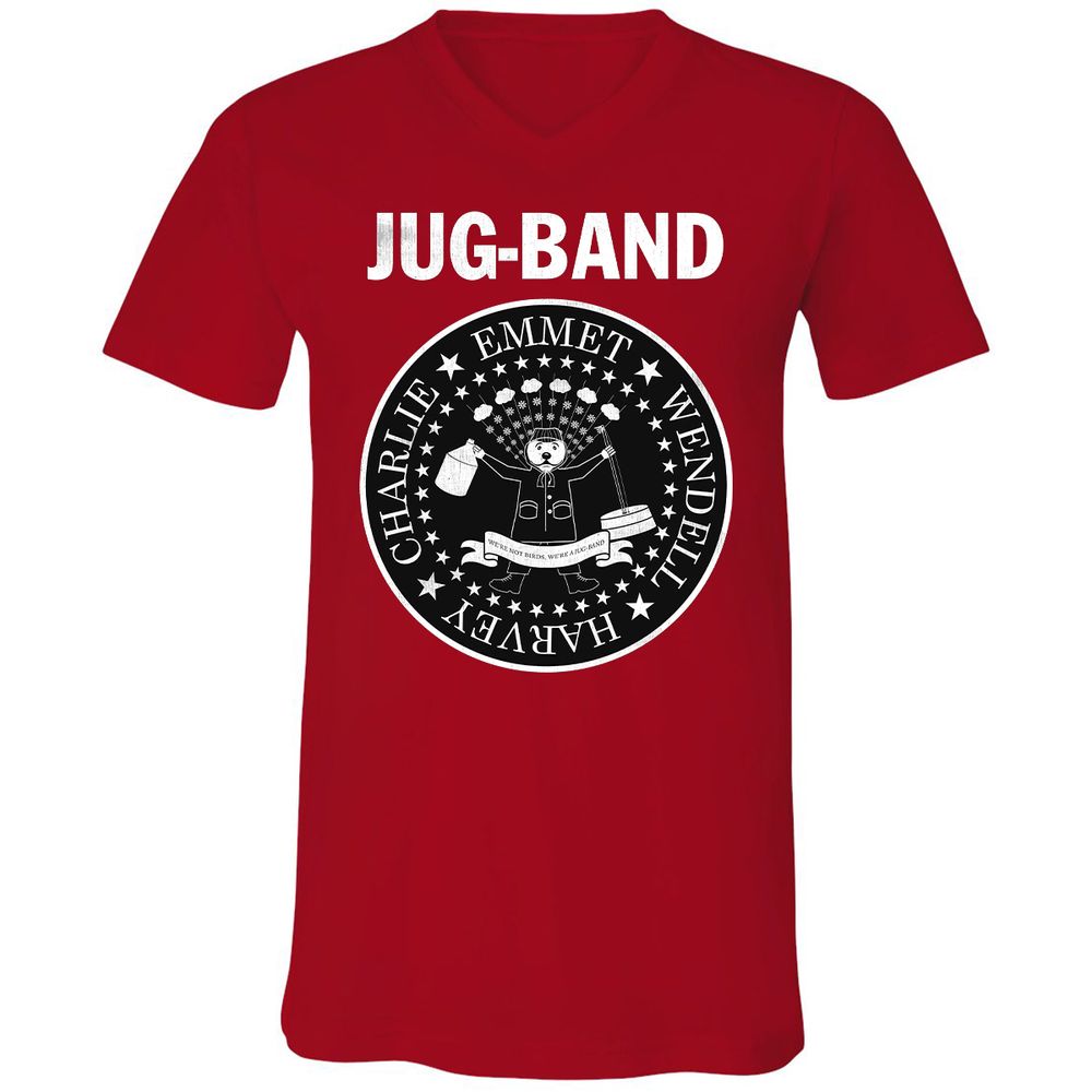 Unisex V-Neck T-Shirt - VHY3TU7U - Red - 3