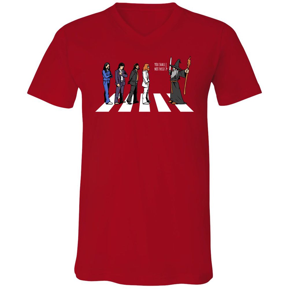 Unisex V-Neck T-Shirt - EELY7DAH - Red - 3