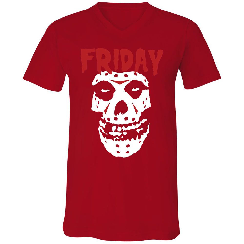 Unisex V-Neck T-Shirt - S3WWMLUY - Red - 3