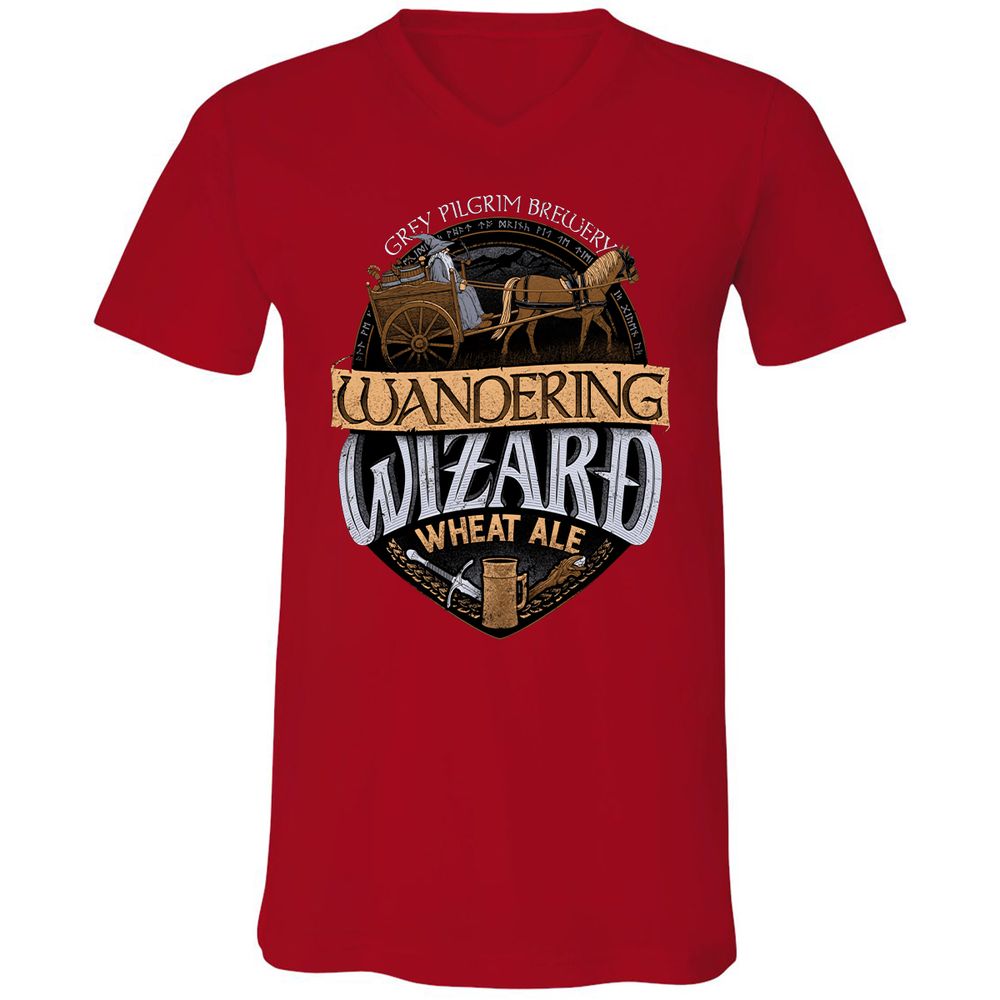 Unisex V-Neck T-Shirt - 6X6ZNBM7 - Red - 3