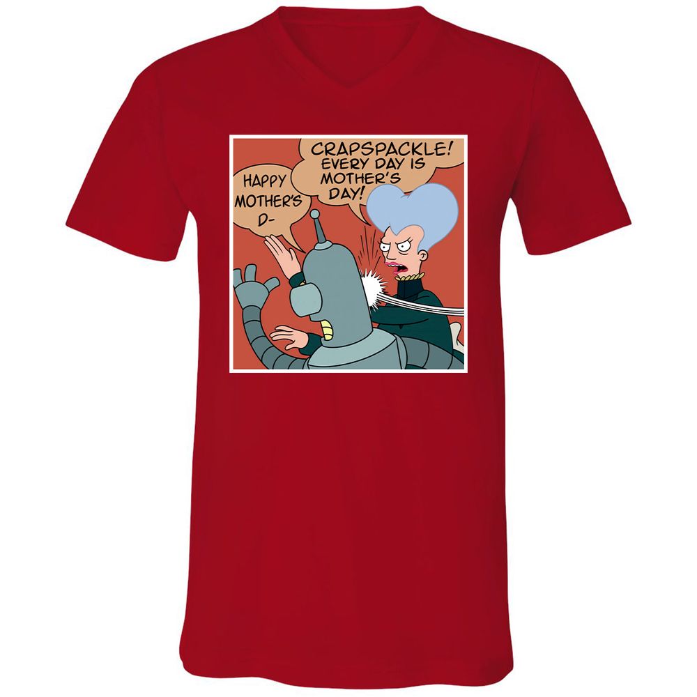 Unisex V-Neck T-Shirt - EB1UMZQA - Red - 3