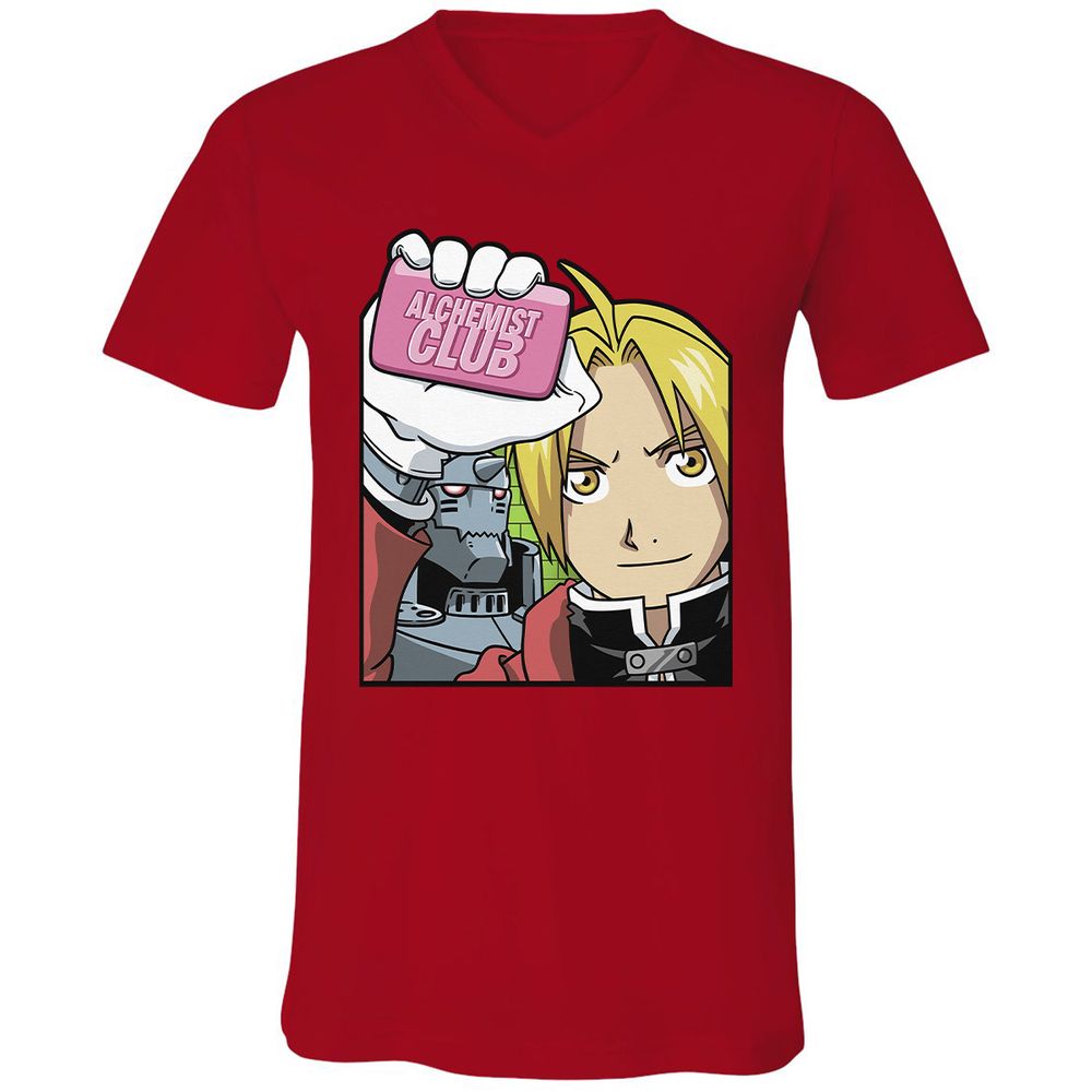 Unisex V-Neck T-Shirt - HPTSQ48R - Red - 3