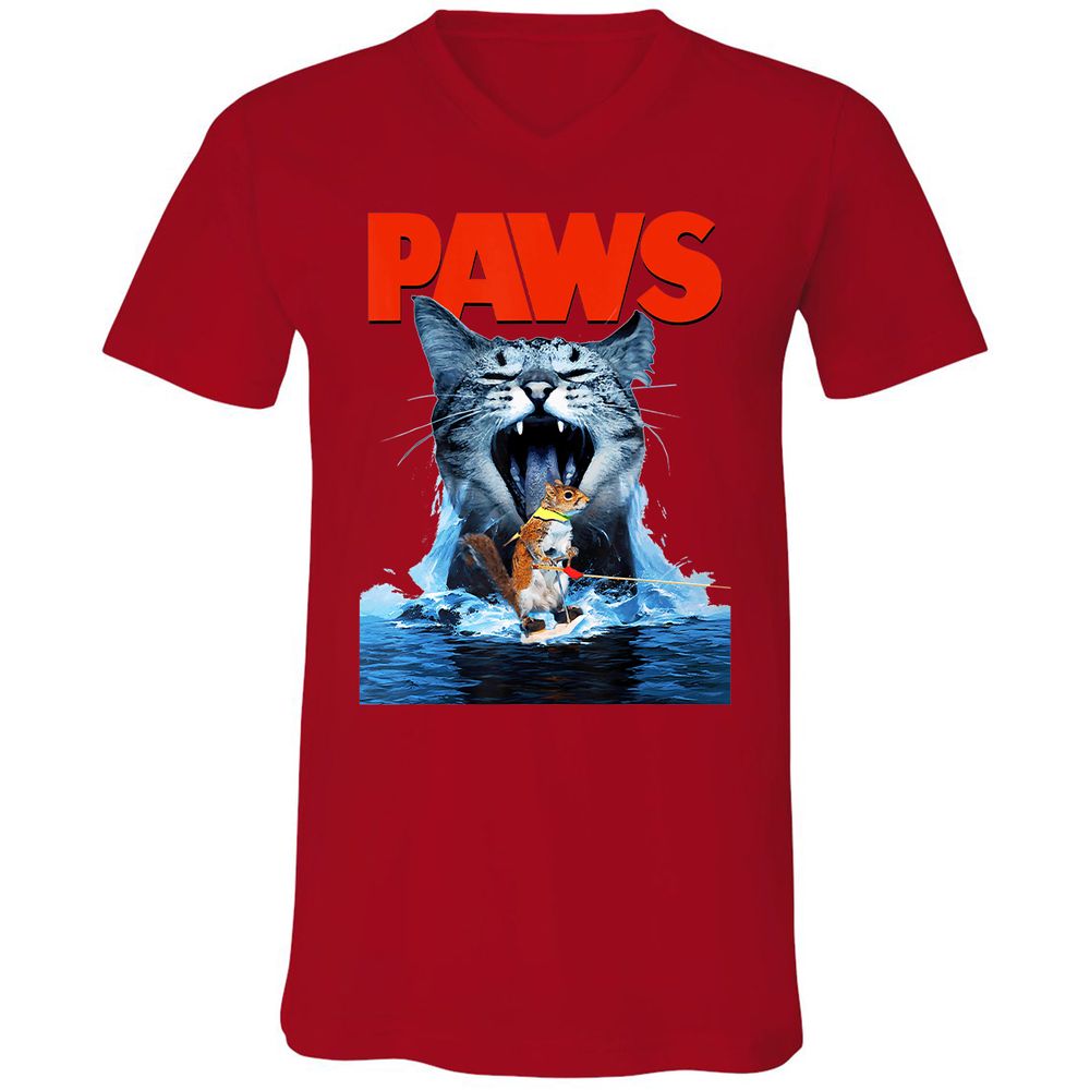 Unisex V-Neck T-Shirt - C9VJ5AGC - Red - 3