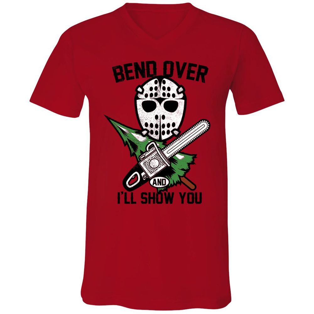 Unisex V-Neck T-Shirt - NYX8HYNM - Red - 3