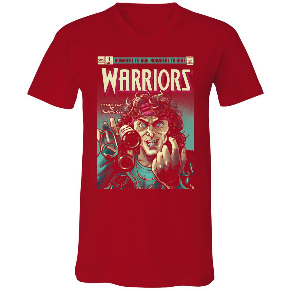 Unisex V-Neck T-Shirt - UE4J8LM5 - Red - 3