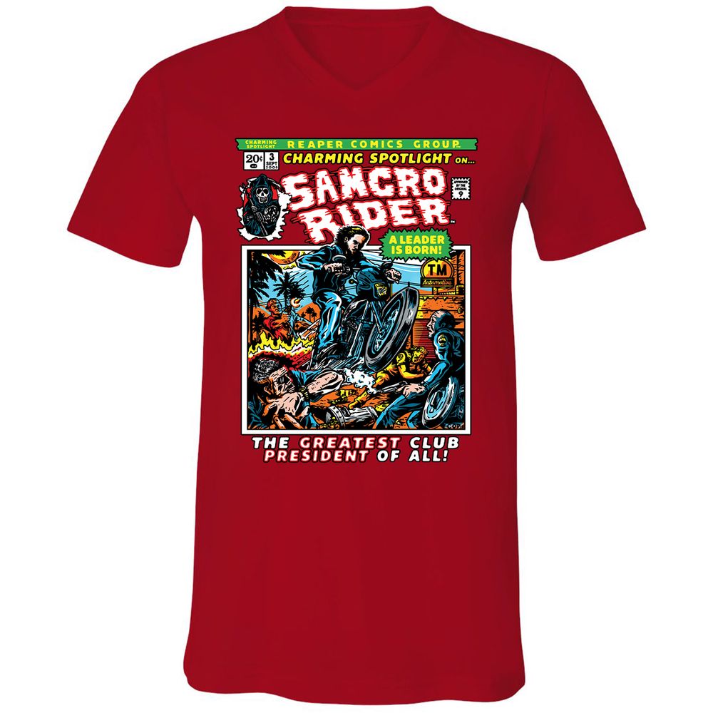 Unisex V-Neck T-Shirt - LMKD1167 - Red - 3