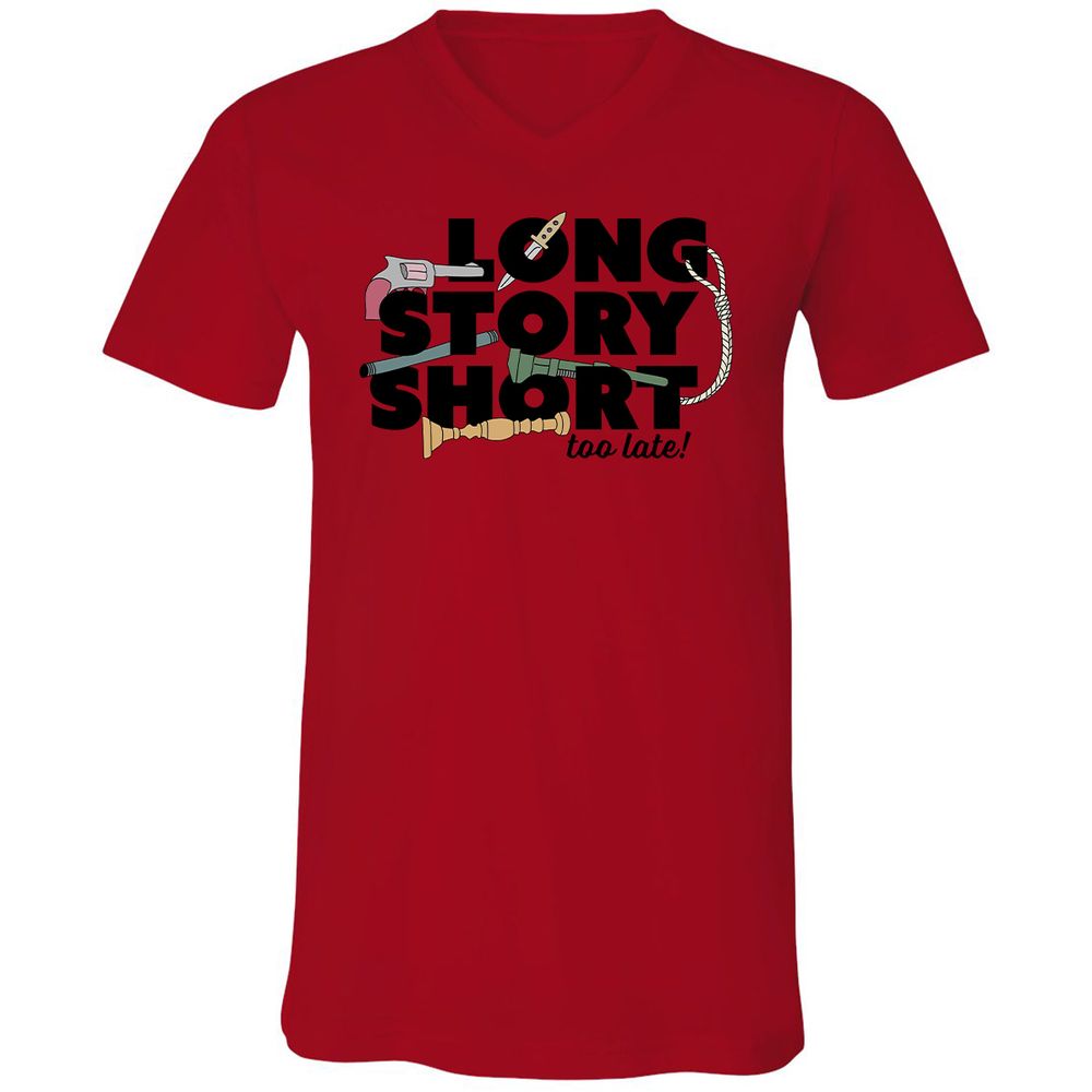 Unisex V-Neck T-Shirt - 11D8ZMA8 - Red - 3