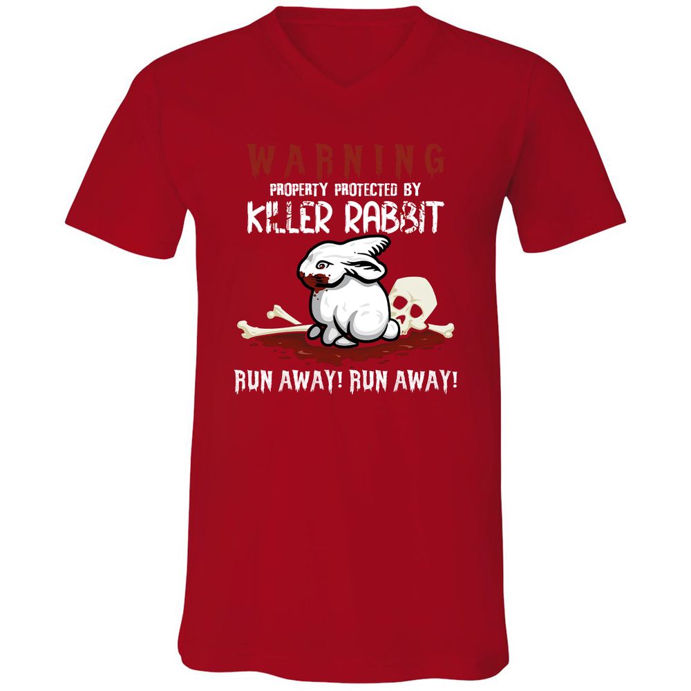 Unisex V-Neck T-Shirt - PWJBPH3J - Red - 3