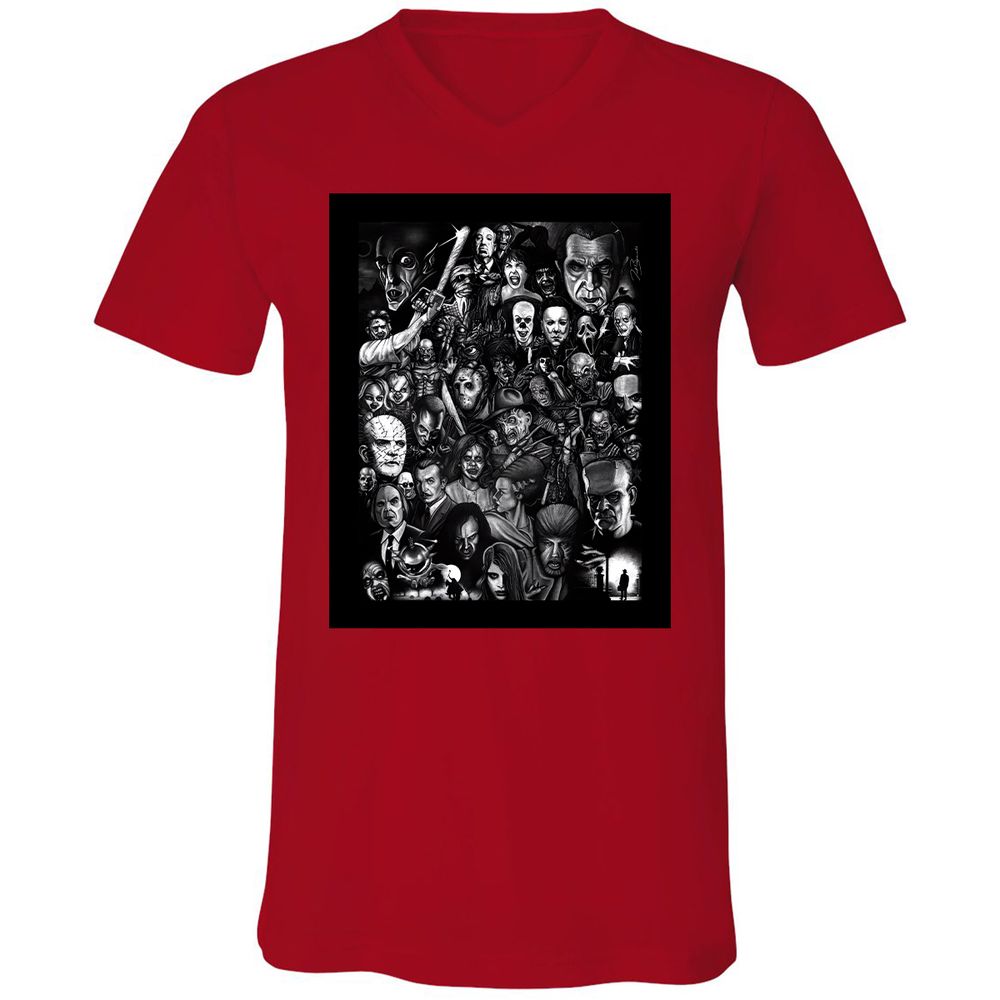 Unisex V-Neck T-Shirt - 6T2HHNBZ - Red - 3