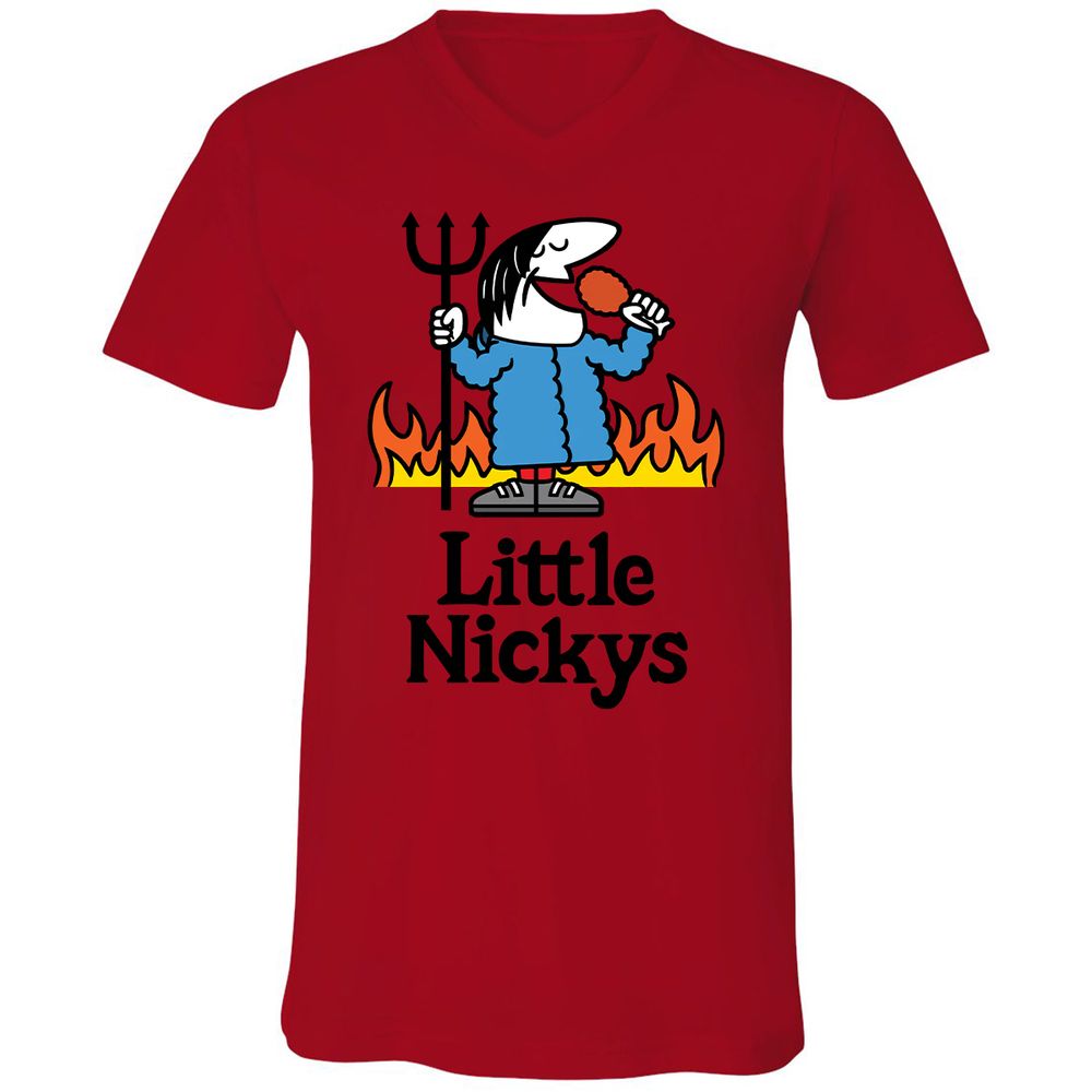 Unisex V-Neck T-Shirt - ZU5W9WGD - Red - 3
