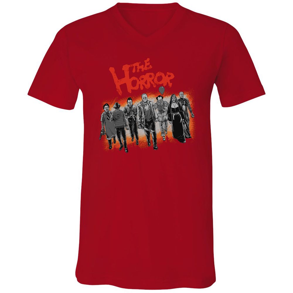 Unisex V-Neck T-Shirt - 8DR5U29R - Red - 3