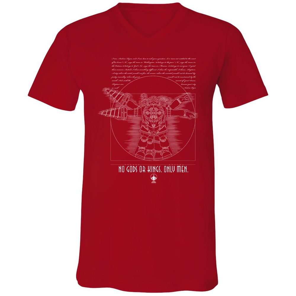 Unisex V-Neck T-Shirt - S3ETR4KH - Red - 3