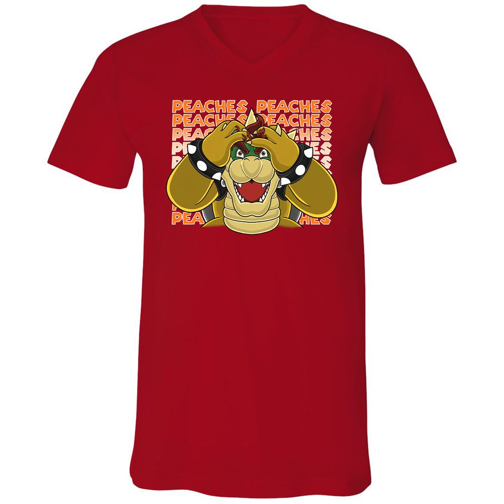 Unisex V-Neck T-Shirt - 192EKZG8 - Red - 3