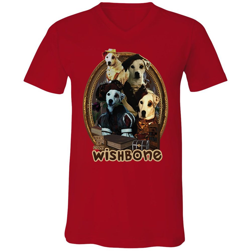 Unisex V-Neck T-Shirt - T66K7YGX - Red - 3