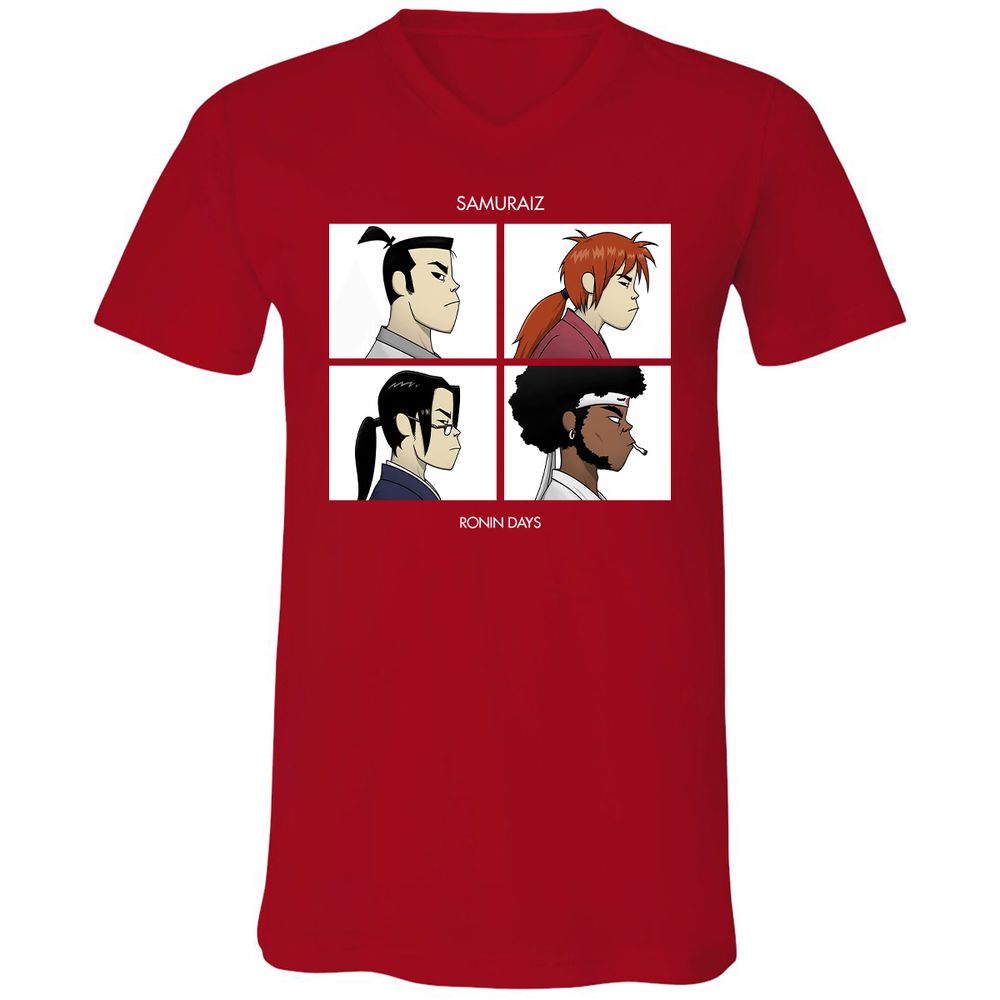 Unisex V-Neck T-Shirt - XFWR5DR4 - Red - 3