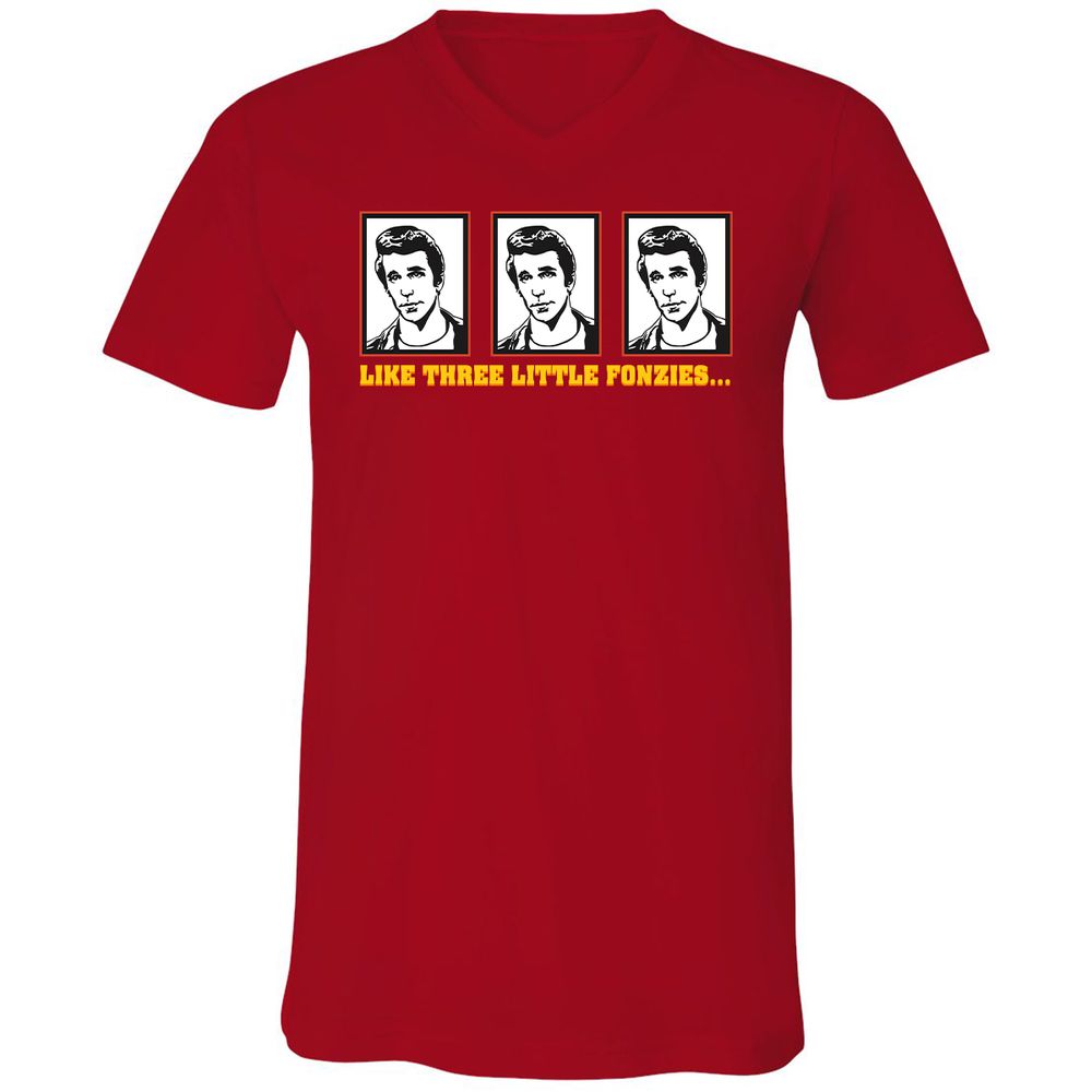 Unisex V-Neck T-Shirt - 62GSQDCQ - Red - 3