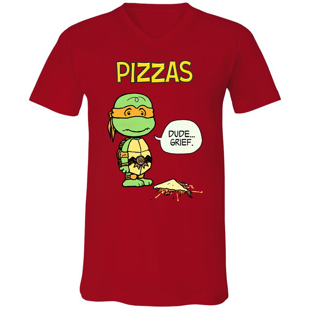 Unisex V-Neck T-Shirt - MZJSLK2X - Red - 3