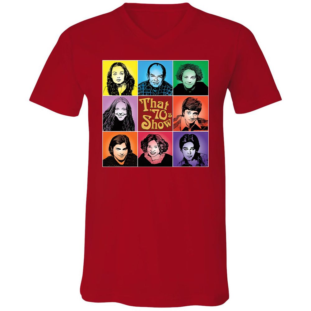 Unisex V-Neck T-Shirt - NLCH58KN - Red - 3