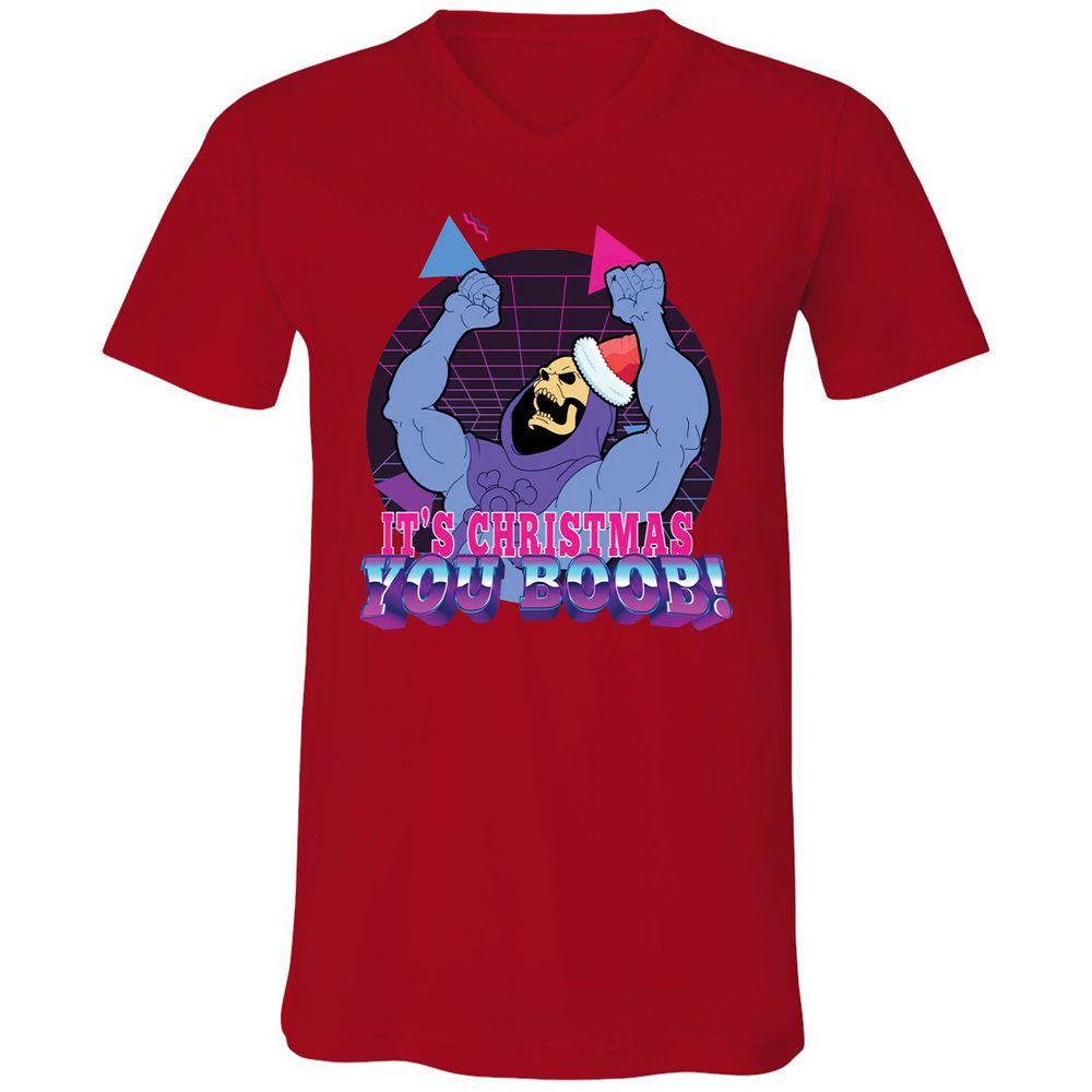 Unisex V-Neck T-Shirt - EV5FHZGD - Red - 3