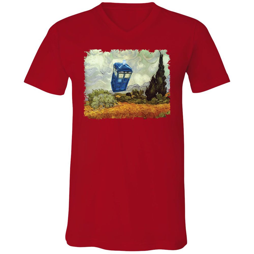 Unisex V-Neck T-Shirt - VD6FTRWC - Red - 3
