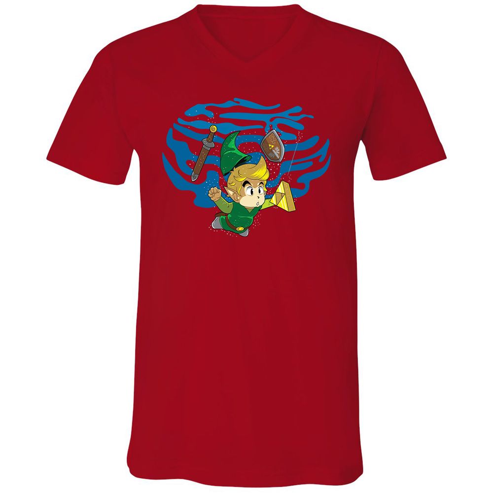 Unisex V-Neck T-Shirt - TWEKVJS2 - Red - 3