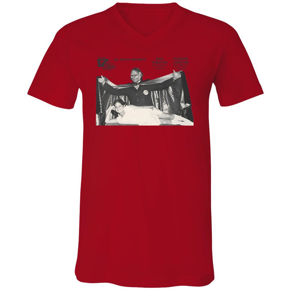 Unisex V-Neck T-Shirt - FJDKZ273 - Red - 3