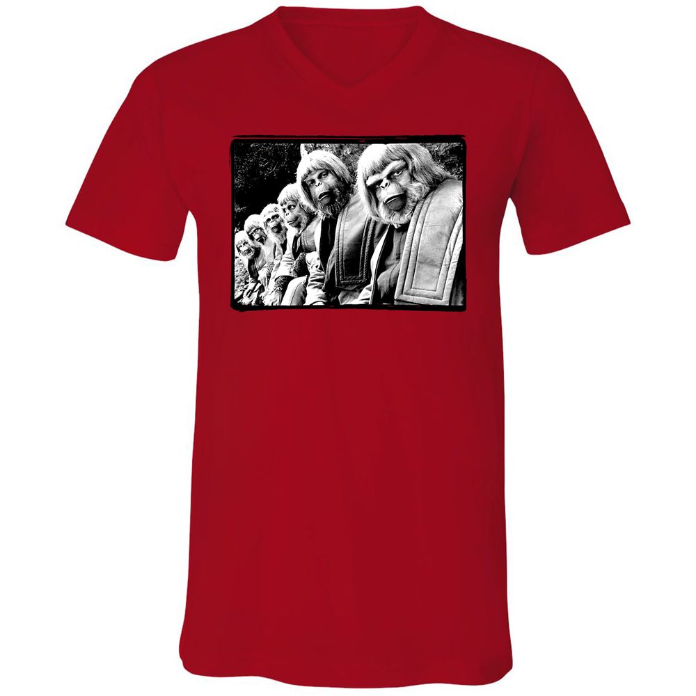 Unisex V-Neck T-Shirt - Z1KHP5M6 - Red - 3