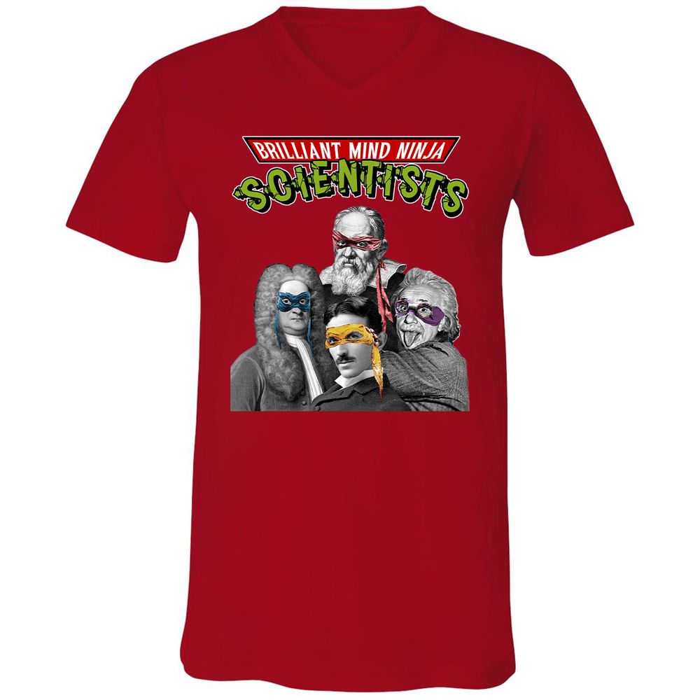 Unisex V-Neck T-Shirt - V48F1S6Y - Red - 3