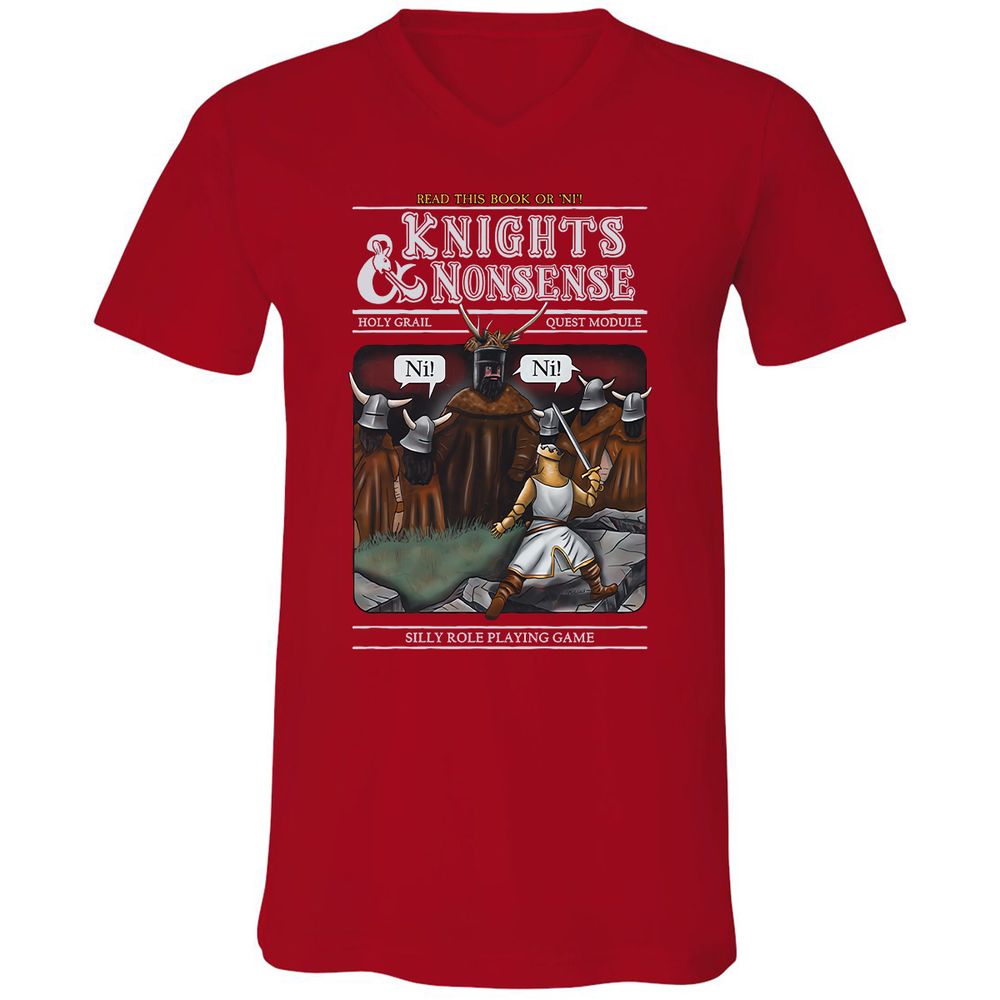 Unisex V-Neck T-Shirt - XCVTKFVU - Red - 3