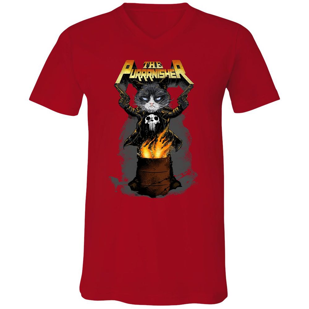 Unisex V-Neck T-Shirt - SGZE85XV - Red - 3