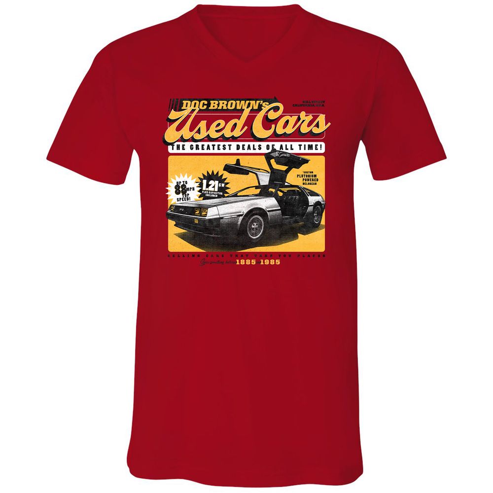 Unisex V-Neck T-Shirt - FK7WTCYD - Red - 3