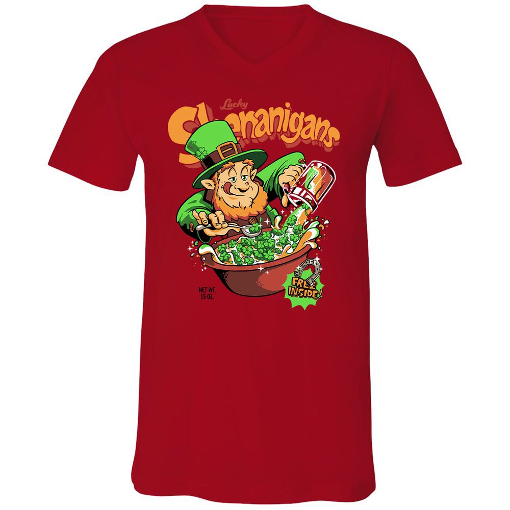 Unisex V-Neck T-Shirt - 9STXQUED - Red - 3
