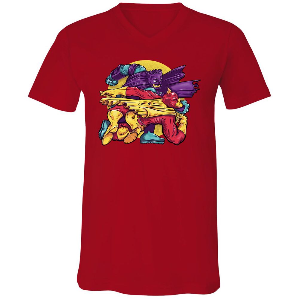 Unisex V-Neck T-Shirt - Y2S4BER6 - Red - 3