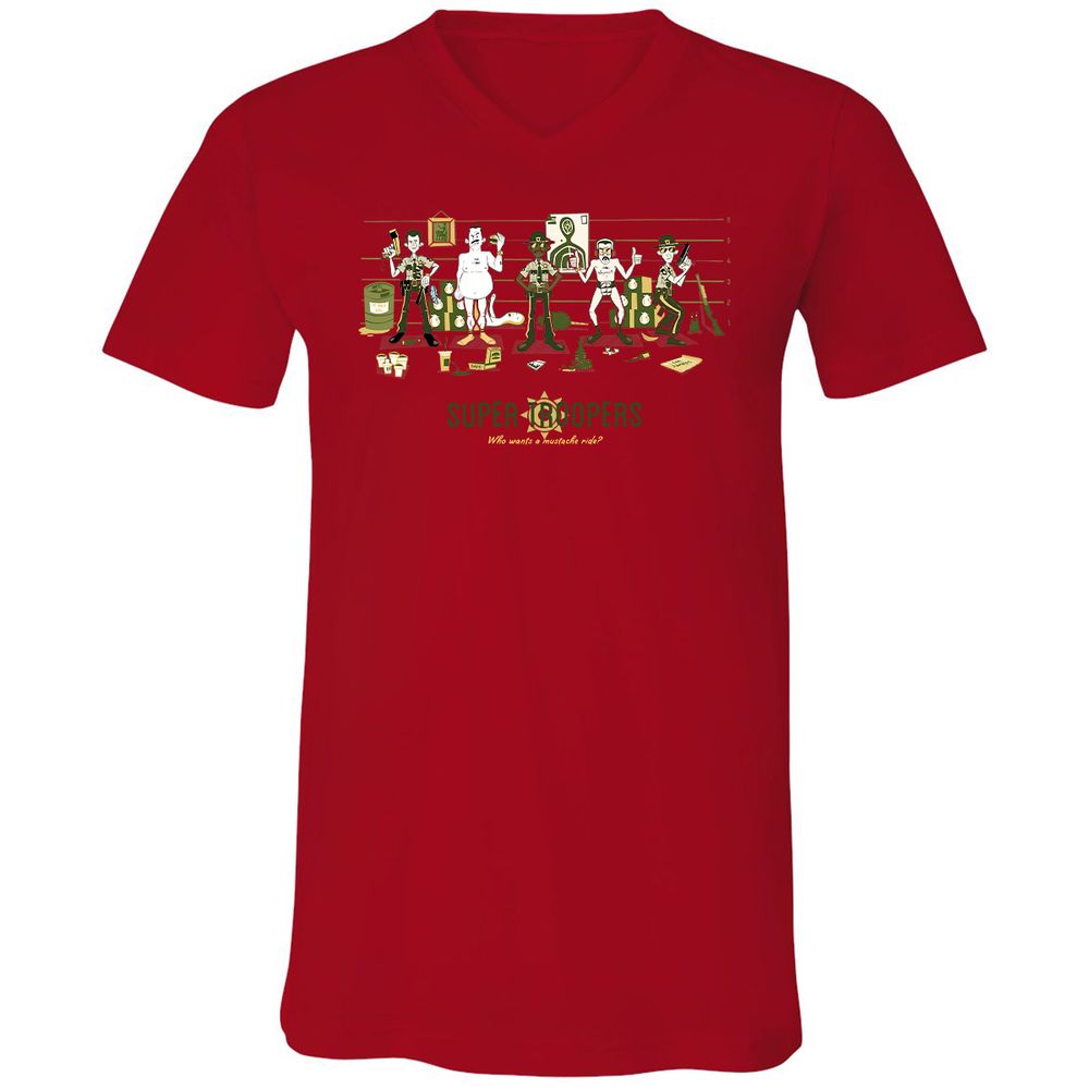Unisex V-Neck T-Shirt - J8RQCGG5 - Red - 3