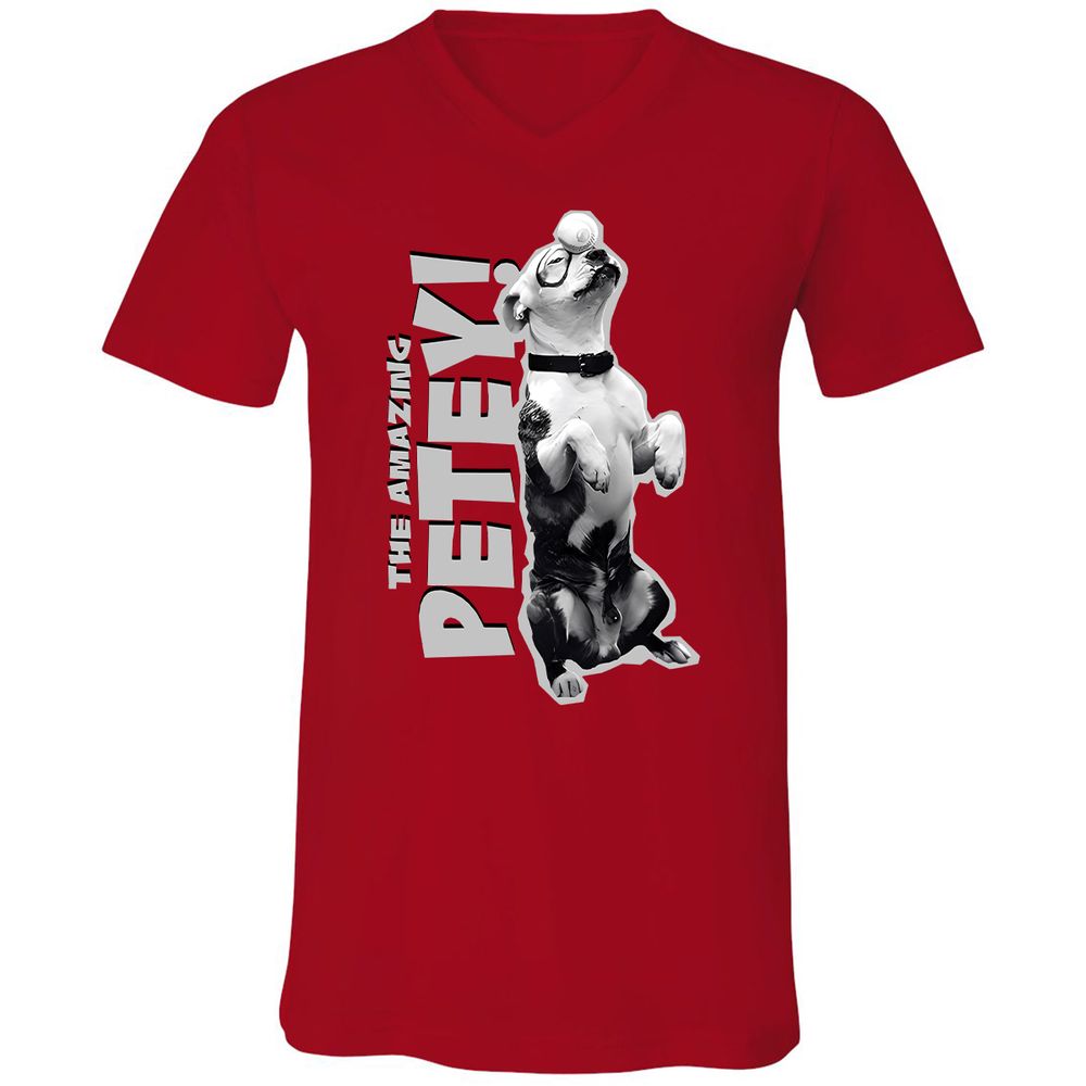 Unisex V-Neck T-Shirt - GTA4QVXH - Red - 3