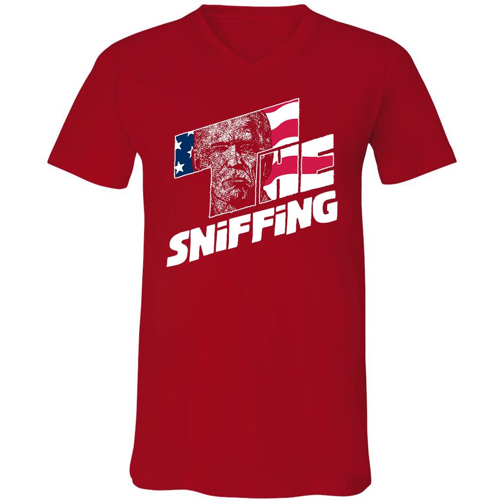 Unisex V-Neck T-Shirt - F8DRH4VS - Red - 3