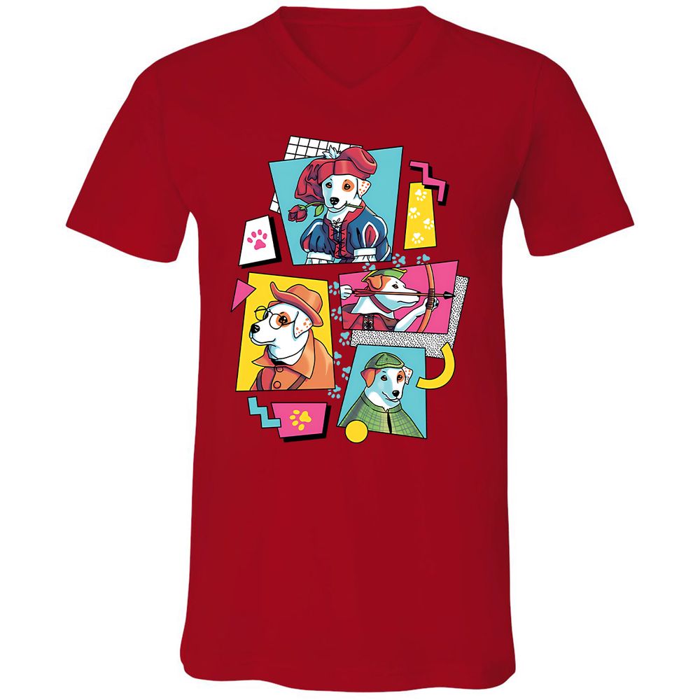 Unisex V-Neck T-Shirt - ERVZNU8R - Red - 3